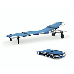 نقالة مريض أزرق مع عجلات ظهر متحركة | صيدلية.كوم.