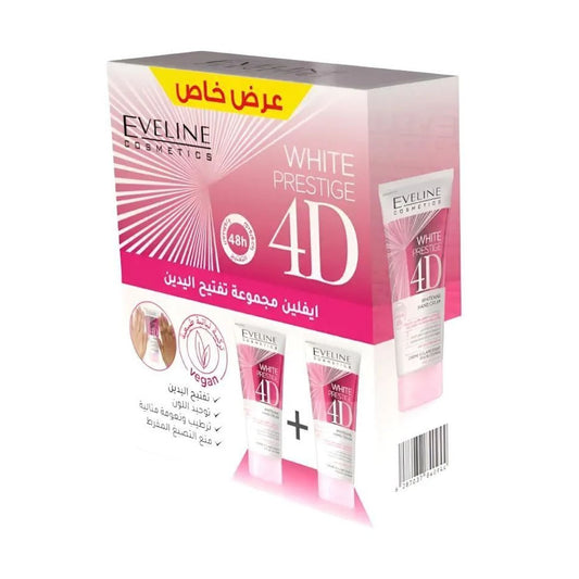 إيفلين مجموعة وايت برستيج فور دي كريم تفتيح اليدين 2 × 100 مل | صيدلية.كوم.