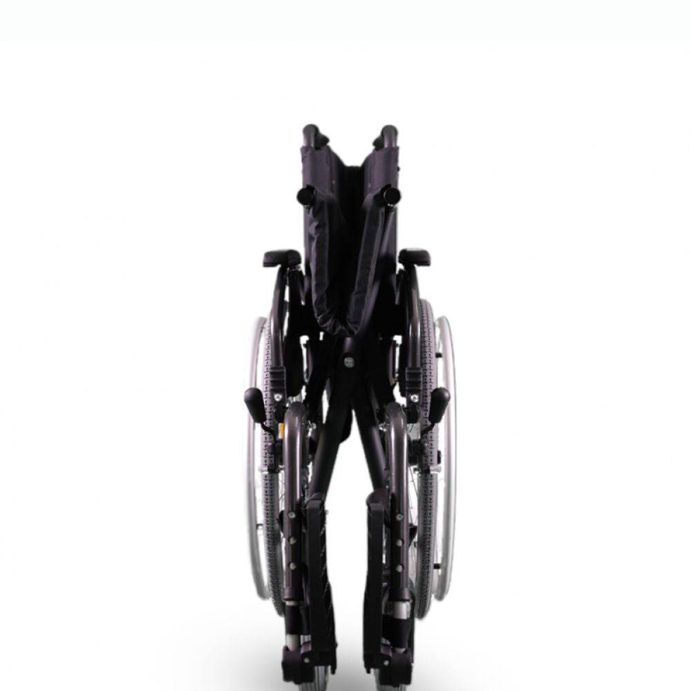 كرسي متحرك يدوي المونيوم مبطن مع يد خلفية | صيدلية.كوم.