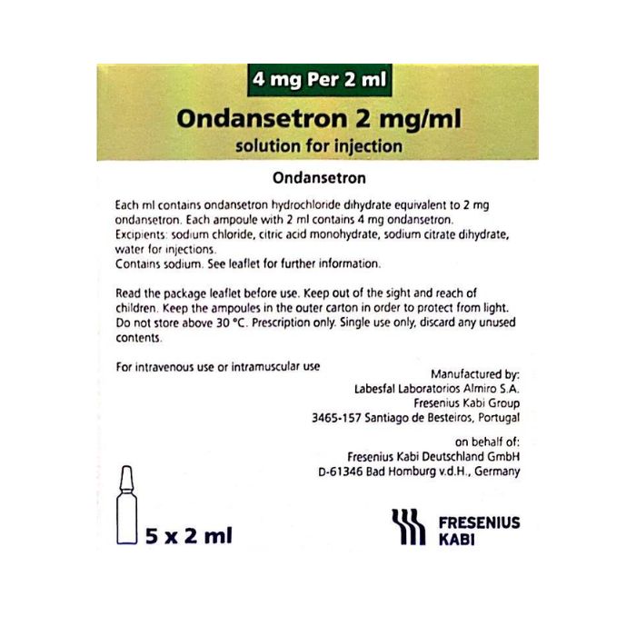 أوندانسيترون 4 ملجم/2 مل 5 أمبولة سعة 2 مل | صيدلية.كوم.