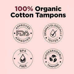 Pee Safe Comfortable Organic Cotton Swabs, No Stains, Regular Size, 16 Pieces