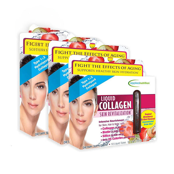 عرض أبلايد نيوتريشن كولاجين سائل لتجديد البشرة، 10 عبوات*3 عبوات.