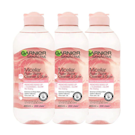 عرض غارنيه ماء ميسيلار بالورد للبشرة الحساسة 400 مل × 3 | صيدلية.كوم.