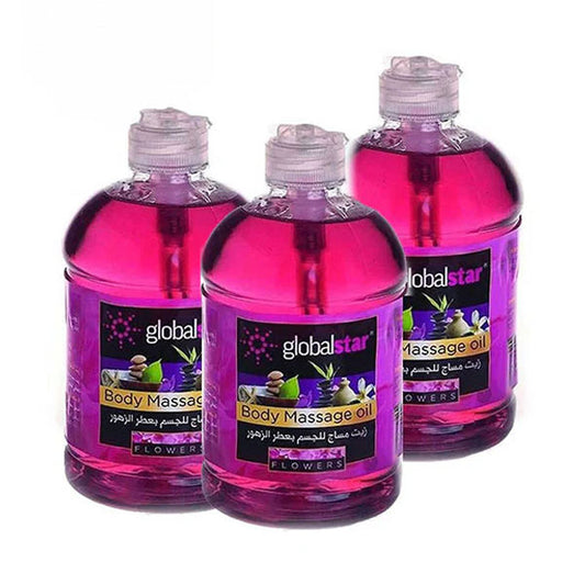 عرض جلوبال ستار زيت مساج بعطر الزهور 500 مل ×3 |  صيدلية.كوم.