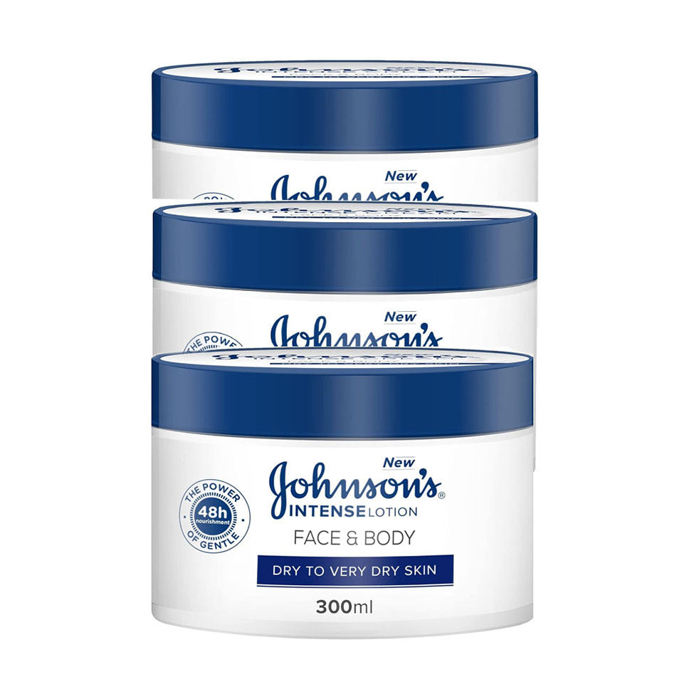 عرض جونسون كريم المكثف الوجه والجسم للبشرة الجافة و الجافة جدا 300 مل×3 | صيدلية.كوم.