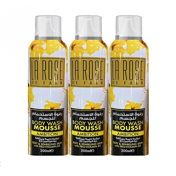عرض لا روز رغوة استحمام جسم بالفيتامين B5 لبشرة ناعمة ومتألقة - الجمال 200 مل×3 |  صيدلية.كوم.