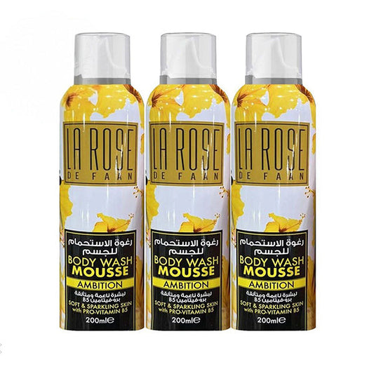 عرض لا روز رغوة استحمام جسم بالفيتامين B5 لبشرة ناعمة ومتألقة - الجمال 200 مل×3 |  صيدلية.كوم.
