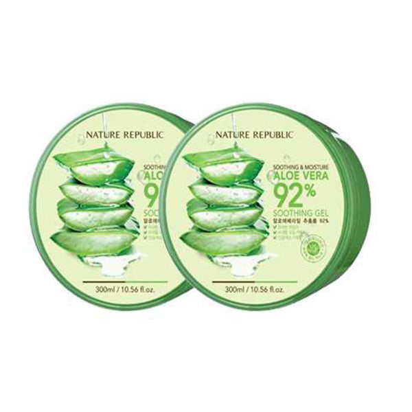 عرض ناتشر ريبابلك جلّ ترطيب الوجه ألوفيرا 92% 300 مل *2 | صيدلية.كوم.