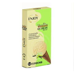 اينجوي واقي ذكري بنكهه ايس كريم الفانيلا بريميوم 12 قطعة | صيدلية.كوم.