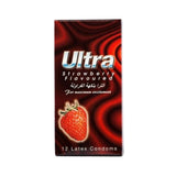 الترا واقي ذكري بنكهة الفراولة مضلع بنتوءات خارجية