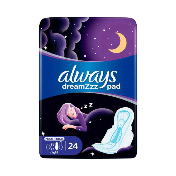 أولويز فوط صحية ليلية نسيج جاف مطوّر كبيرة