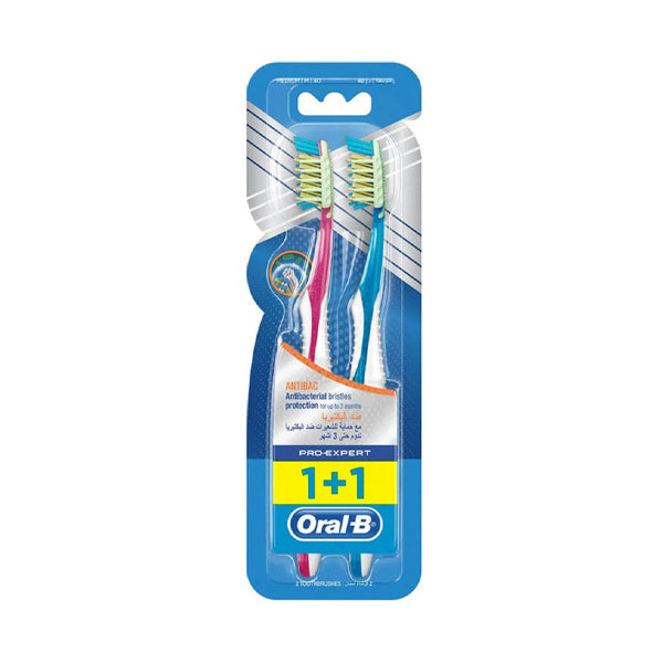 اورال بي فرشاة اسنان مكافحة البكتيريا 1+1