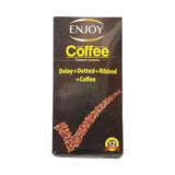 اينجوي واقي ذكري بنكهة القهوة محبب ومضلع ومؤخر