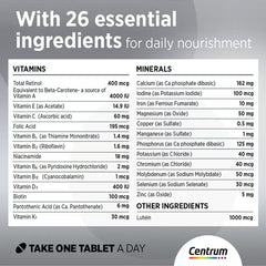 سنتروم الفضي مكمل غذائي متعدد الفيتامينات للبالغين 100 حبة | صيدلية.كوم.