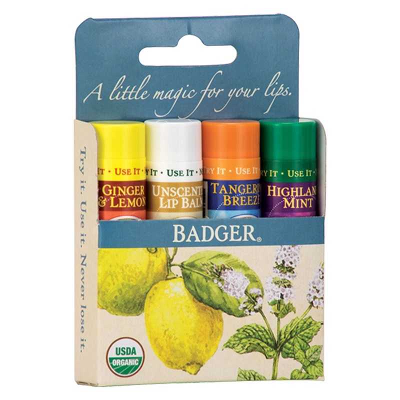 بادجر بلسم الشفاة كلاسيكي - أربع أنواع 4.2 جرام.