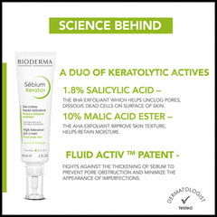 Sebium Gel Cream for Skin to Eliminate Pimples and Blackheads by Bioderma 30 ml