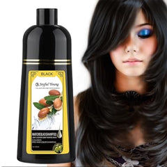 JB Organic Hair Dye Shampoo with Argan Oil 3 in 1 Black Color 400 ml