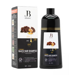 JB Organic Hair Dye Shampoo with Argan Oil 3 in 1 Black Color 400 ml