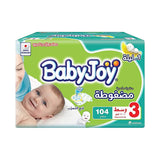 بيبي جوي مقاس (3) صندوق جامبو 104 حفاضة.