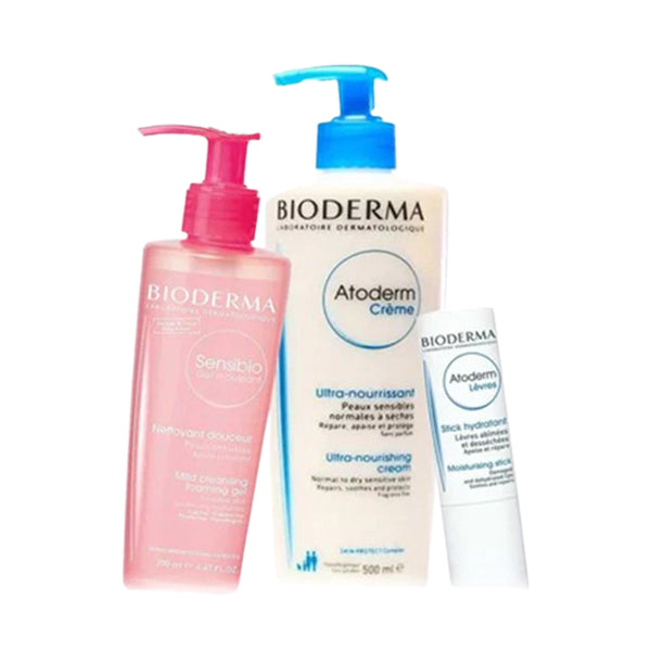 بيودرما روتين العناية بالبشرة الحساسة 3 منتجات | صيدلية.كوم.