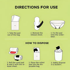 Pee Safe Organic Cotton and Bamboo Pulp Ultra Absorbent and Leak-Resistant Sanitary Pads, Regular Size, 10 Pads