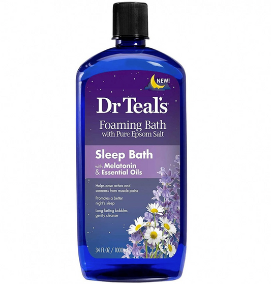 دكتور تيلز سائل استحمام بملح إبسوم النقي 1000 مل الميلاتونين حمام النوم.