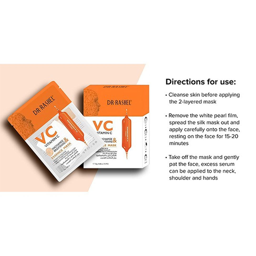 دكتور راشيل قناع وجه فيتامين سي ايسينس يزيل الجفاف والشحوب 5 × 25 جرام | صيدلية.كوم.