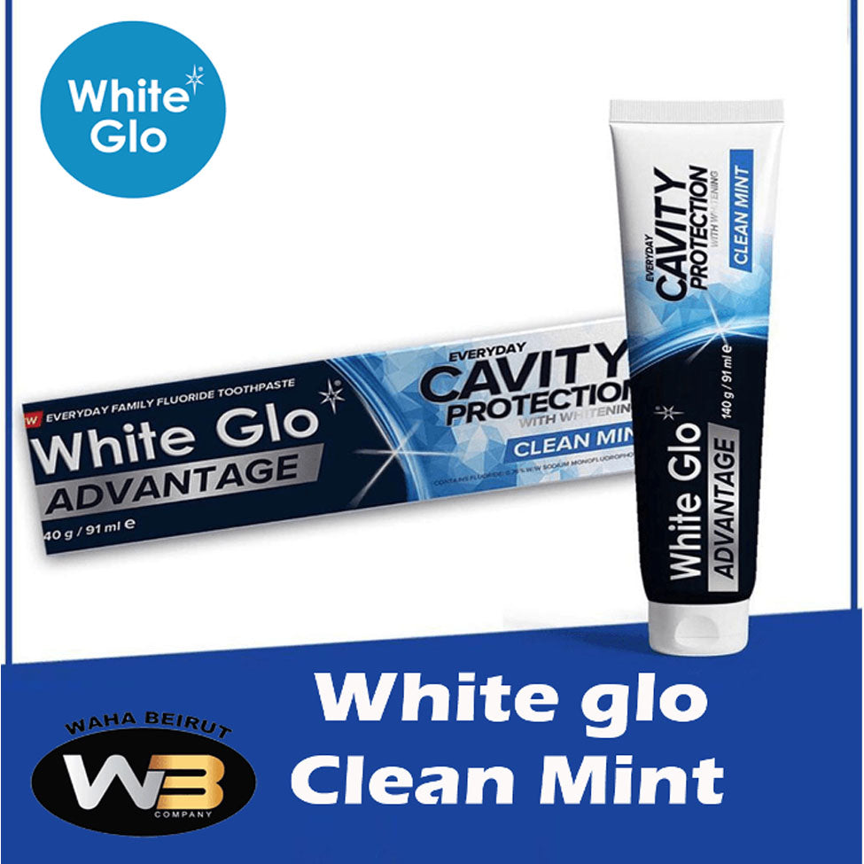 معجون اسنان مكافح التسوس مبيض بقوة بالنعناع 91 مل من وايت جلو | صيدلية.كوم.