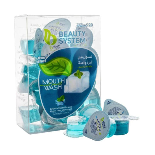 بيوتي سيستم غسول فم كبسولات منعشه بنكهه النعناع المنعش 20 قطعه × 13 مل