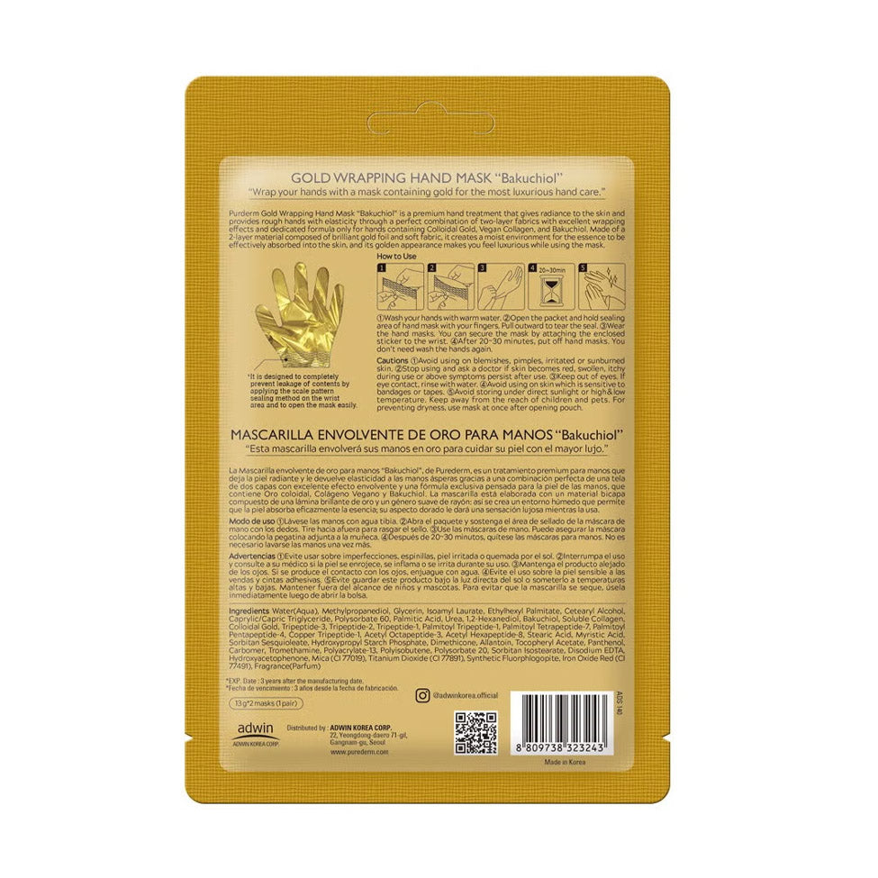 Purederm Gold Wrapping Hand Mask Bakuchiol