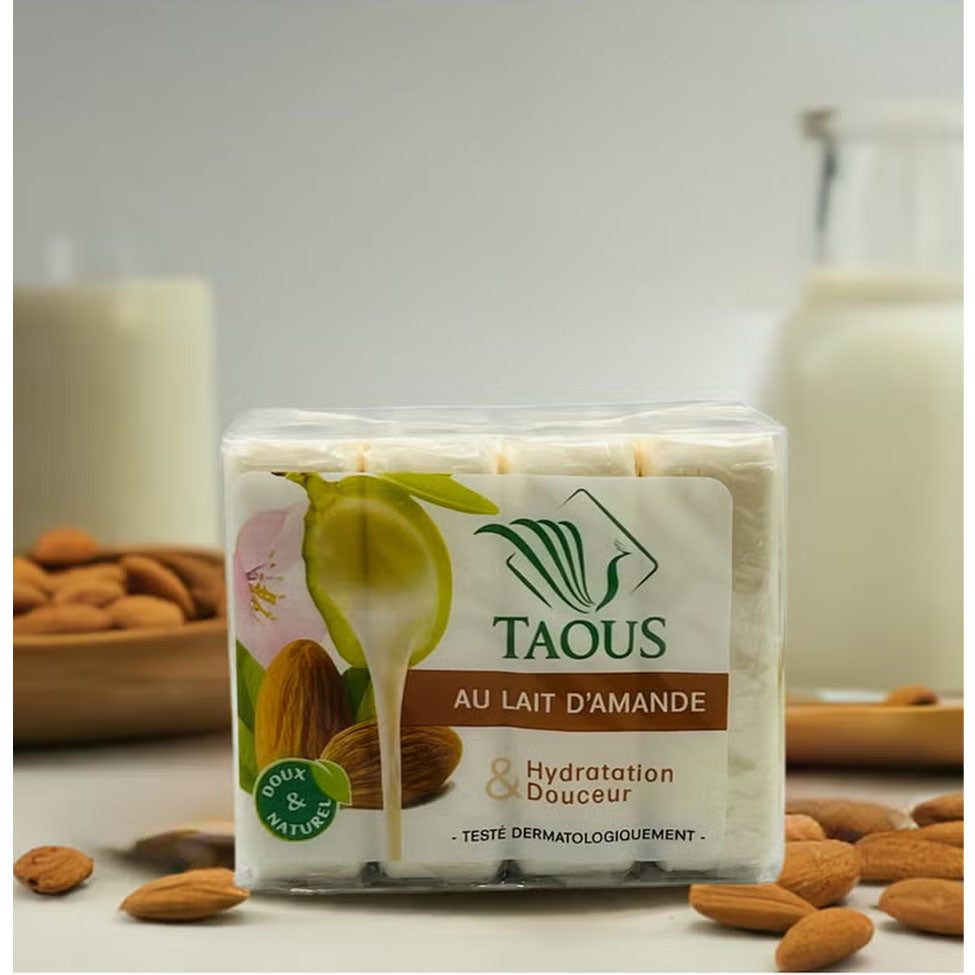 الطاووس صابون قالب بحليب اللوز 4 × 120 جرام | صيدلية.كوم.