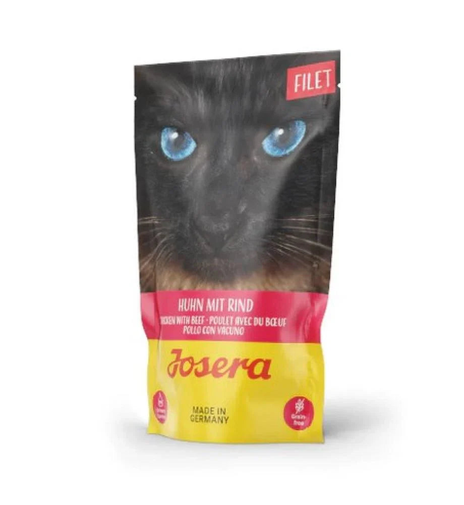 جوسيرا طعام رطب للقطط البالغة بنكهة فيليه الدجاج واللحم البقري 70غ | صيدلية.كوم.