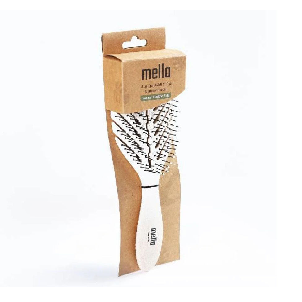 فرشاة الشعر شكل بيضاوي لإزالة التشابك لون بيج فاتح من ميلا | صيدلية.كوم.