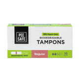 Pee Safe Comfortable Organic Cotton Swabs, No Stains, Regular Size, 16 Pieces