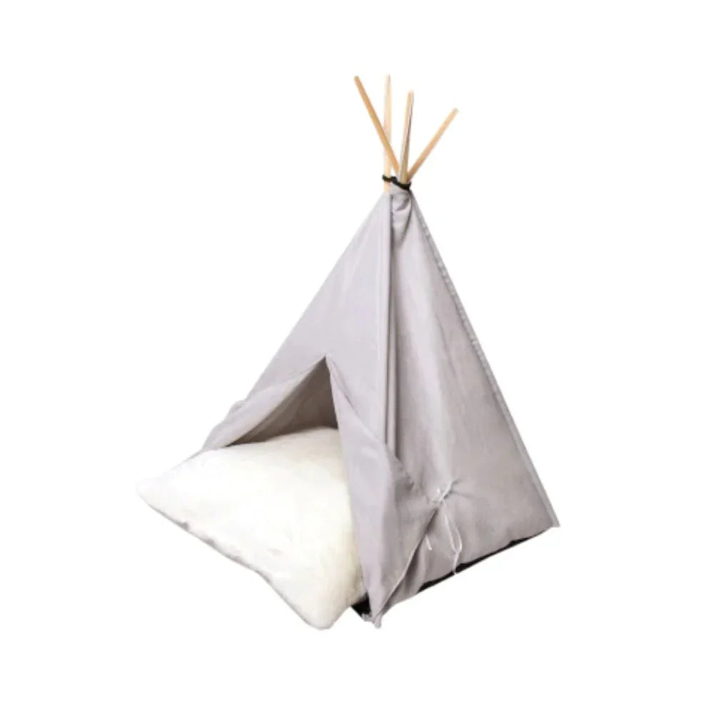 فيلاين قو كب كيك سرير شكل خيمة للقطط والكلاب لون رمادي | صيدلية.كوم.