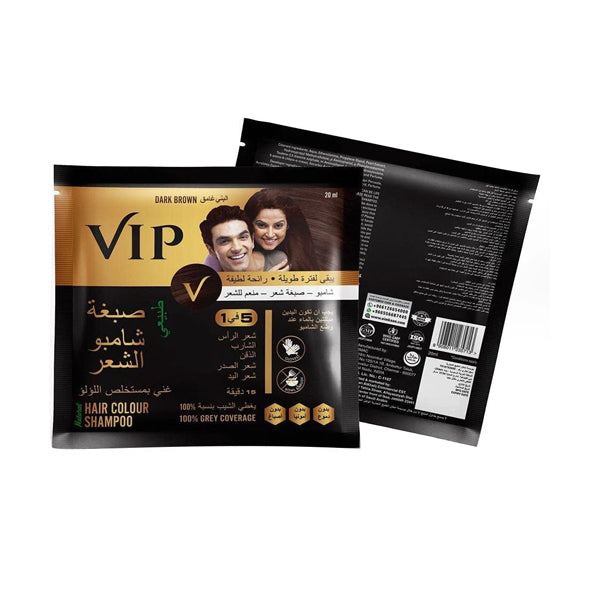 VIP شامبو صبغة شعر بني غامق
