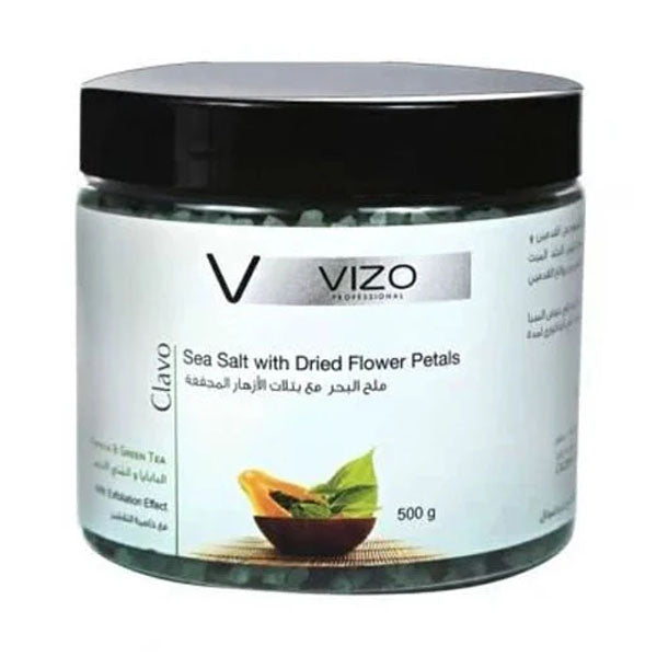 فيزو كلافو ملح البحر مع بتلات الازهار المجففة مع البابايا والشاي الأخضر 500 جم.