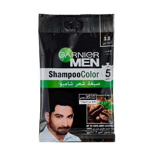Garnier Men Hair Dye Shampoo Black Brown 20 ml