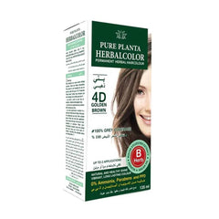 هيربل كلر صبغة نباتية دائمة 4D بني ذهبي 135 مل