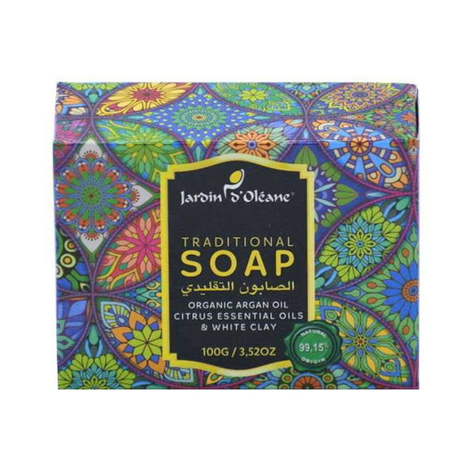 صابون مغربي جاردن أوليان بزيت الأركان والطين الأبيض