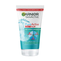 غسول جارنييه بيور أكتف 3 في 1 للبشرة الدهنية