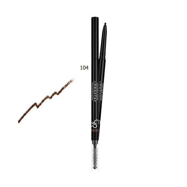 جولدن روز قلم تحديد الحواجب لونج ستاي بريسيس 104