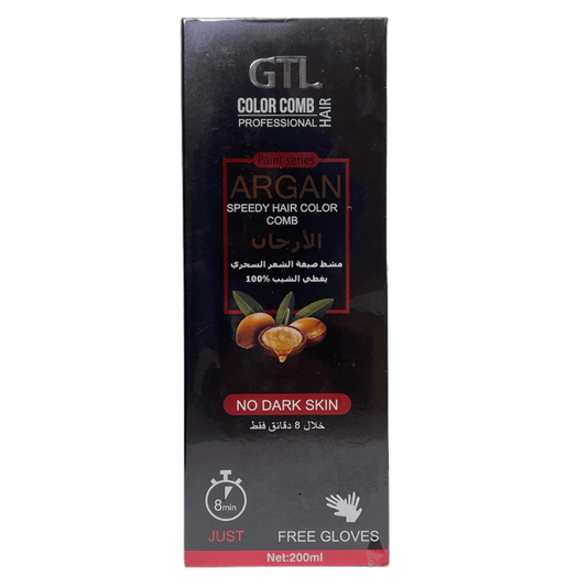 GTL شامبو صبغ الشعر مشط بالأرجان لون بني