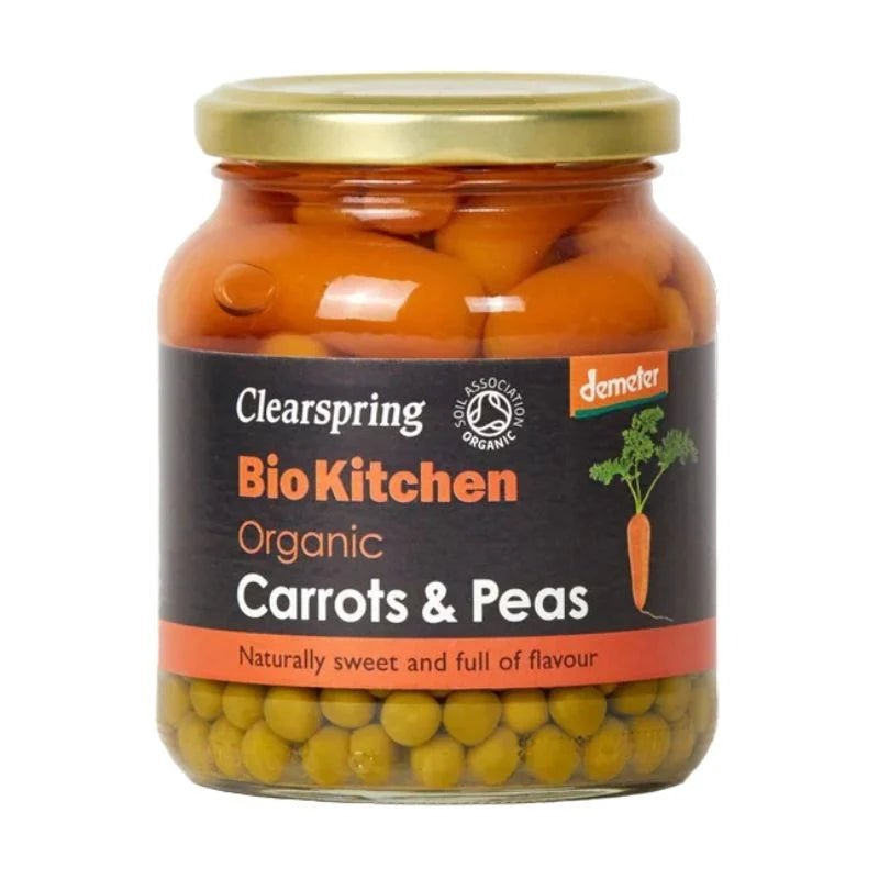 كلير اسبرنج البازلاء والجزر العضوي 350 جم |  صيدلية.كوم.