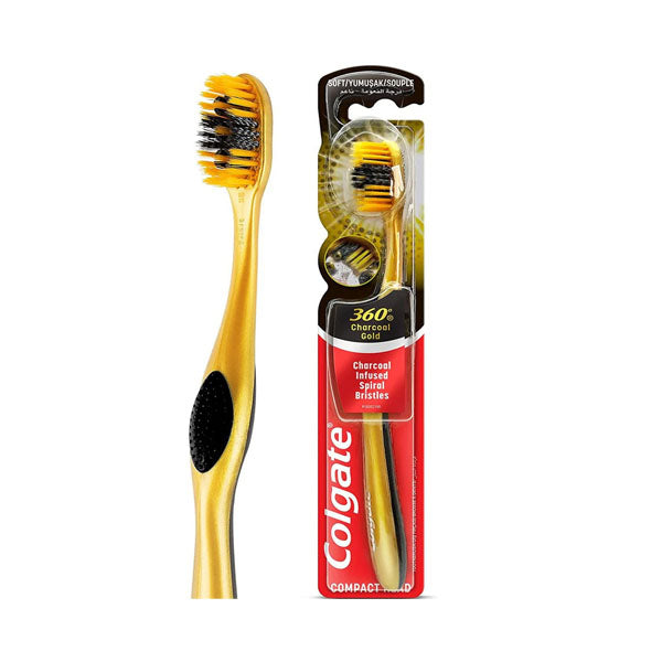 كولجيت فرش اسنان 360 بالفحم الذهبي ناعم