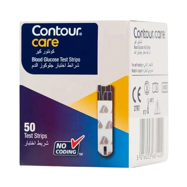 كونتور كير شرائط قياس السكر في الدم 50 قطعة |  صيدلية.كوم.