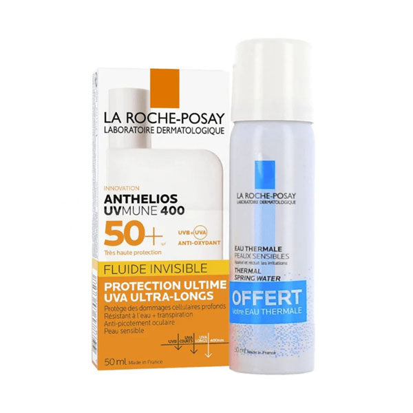 لاروش بوزيه أنثيليوس يوفيميون ملون (SPF50)و تونر وبخاخ مياه نابيع حرارية