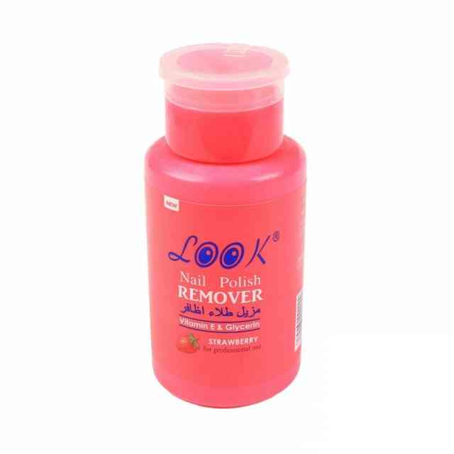 لوك مزيل طلاء أظافر فيتامين هـ وجلسرين بنكهة الفراولة.