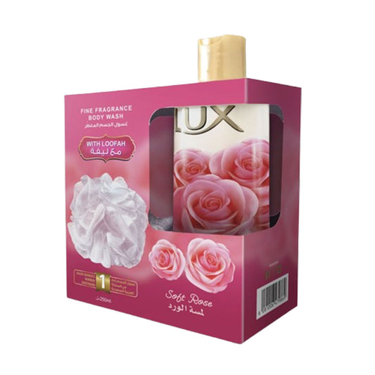 لوكس سائل استحمام لمسة الورد مع ليفة