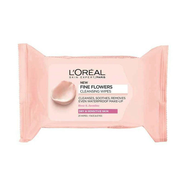 لوريال مناديل منظفة ومزيلة للمكياج للبشرة الجافة والحساسة